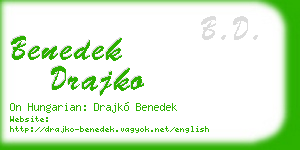 benedek drajko business card