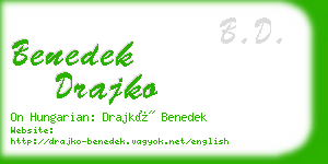 benedek drajko business card